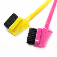HKM-365075 Dual-Purpose Eyebrow Brush with Steel Needle Tip and Tail for Precise Dyeing