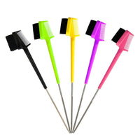 HKM-365075 Dual-Purpose Eyebrow Brush with Steel Needle Tip and Tail for Precise Dyeing