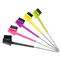 HKM-365075 Dual-Purpose Eyebrow Brush with Steel Needle Tip and Tail for Precise Dyeing