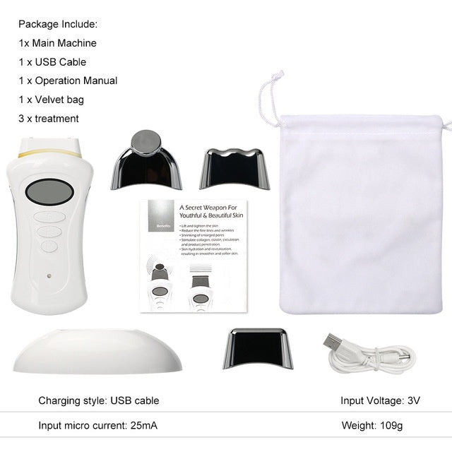 HKM-128467 Microcurrent Beauty Device with Adjustable Gears and LCD Display for Skin Treatment