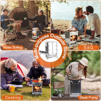HKM-155923 Portable Folding Charcoal Cooking Stove for Camping, Hiking, and Outdoor Adventures with Carry Handle and Bag
