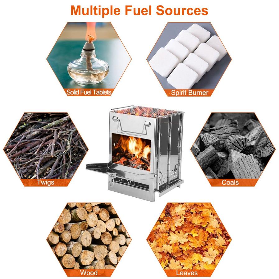 HKM-155923 Portable Folding Charcoal Cooking Stove for Camping, Hiking, and Outdoor Adventures with Carry Handle and Bag