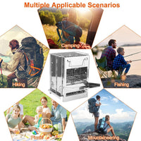 HKM-155923 Portable Folding Charcoal Cooking Stove for Camping, Hiking, and Outdoor Adventures with Carry Handle and Bag