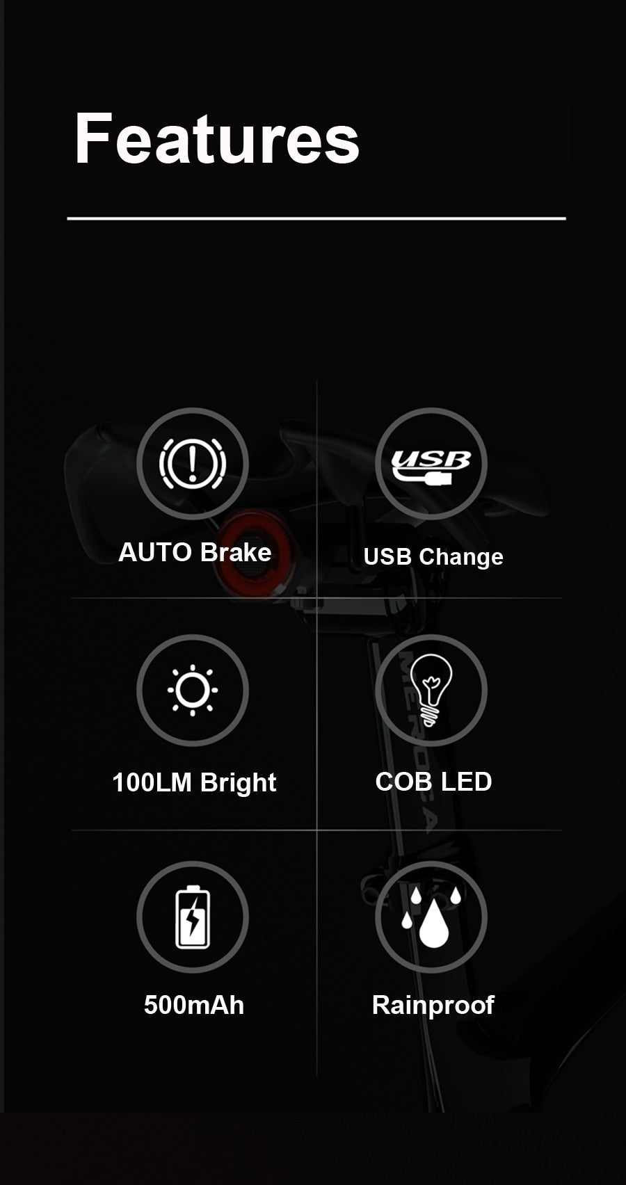 HKM-675923 Personalized Bicycle Tail Light for Safe Night Riding