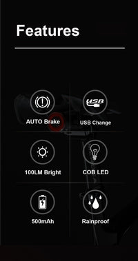 HKM-675923 Personalized Bicycle Tail Light for Safe Night Riding
