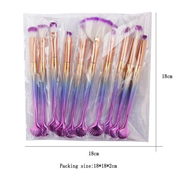 HKM-986515 Brilliant Mermaid Makeup Brush Set for Effortless Application and Blending
