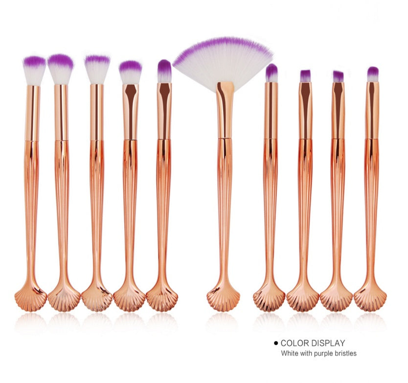 HKM-986515 Brilliant Mermaid Makeup Brush Set for Effortless Application and Blending
