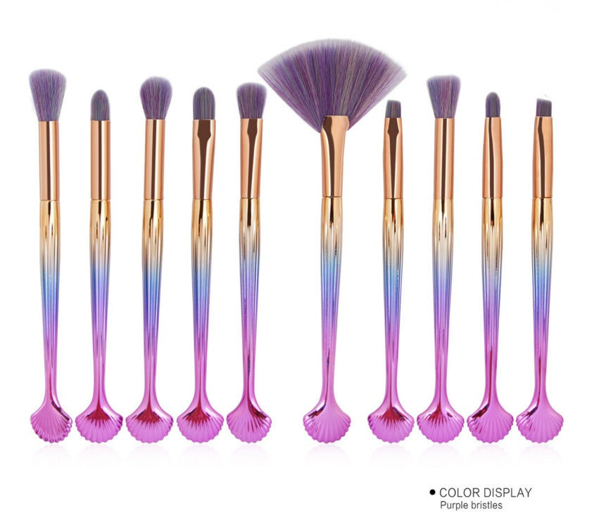 HKM-986515 Brilliant Mermaid Makeup Brush Set for Effortless Application and Blending