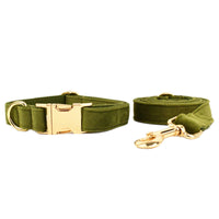 HKM-467475 Velvet Pet Collar with Adjustable Traction Rope and Bow Tie Set