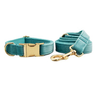 HKM-467475 Velvet Pet Collar with Adjustable Traction Rope and Bow Tie Set