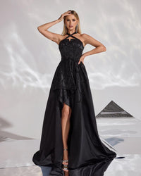 HKM-467155 Elegant Black Evening Dress for Women - Style EZ25162