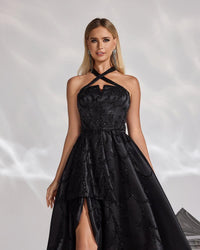 HKM-467155 Elegant Black Evening Dress for Women - Style EZ25162