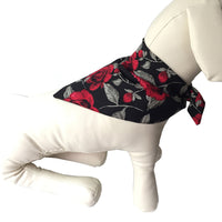 HKM-685523 Cotton Floral Triangle Scarf for Pets - Adjustable Cat Collar with Bow Tie for All Seasons