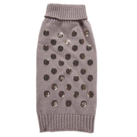 HKM-736083 Embroidered Pet Sweater for Autumn and Winter - Grey Acrylic, Multiple Sizes Available