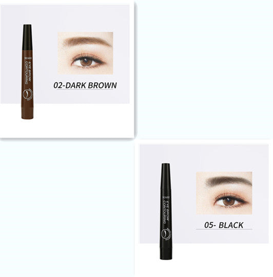 HKM-115283 Four-Headed Eyebrow Pencil - Long-Lasting, Waterproof, Natural Finish in 4 Shades