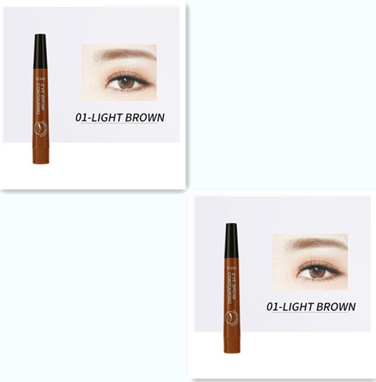 HKM-115283 Four-Headed Eyebrow Pencil - Long-Lasting, Waterproof, Natural Finish in 4 Shades
