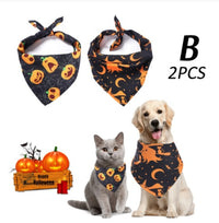 HKM-963475 Halloween Pet Triangle Scarf for Dogs - Multiple Styles Available, Adjustable for Neck Sizes 20-46CM, Lightweight Polyester