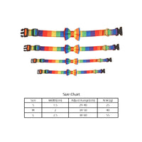 HKM-054675 Rainbow Pattern Pet Collar with Bow Tie for Cats and Dogs, Available in Multiple Sizes
