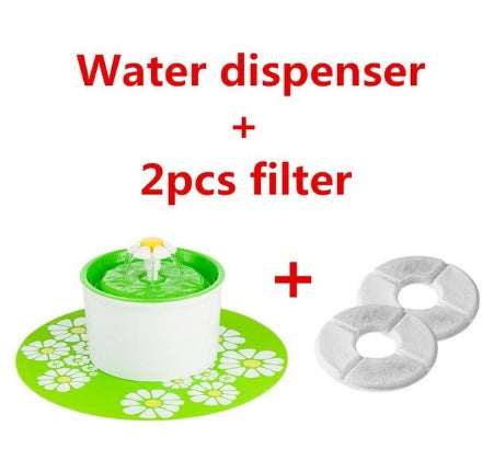 HKM-702739 Automatic Pet Water Fountain with Charcoal Filter for Dogs and Cats - BPA-Free Resin, 1.6L Capacity, Quiet Submersible Pump