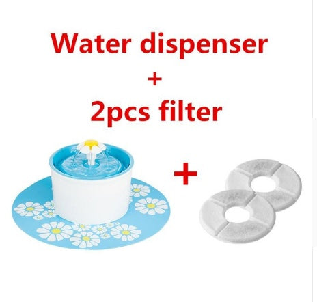HKM-702739 Automatic Pet Water Fountain with Charcoal Filter for Dogs and Cats - BPA-Free Resin, 1.6L Capacity, Quiet Submersible Pump