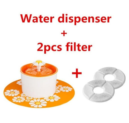 HKM-702739 Automatic Pet Water Fountain with Charcoal Filter for Dogs and Cats - BPA-Free Resin, 1.6L Capacity, Quiet Submersible Pump