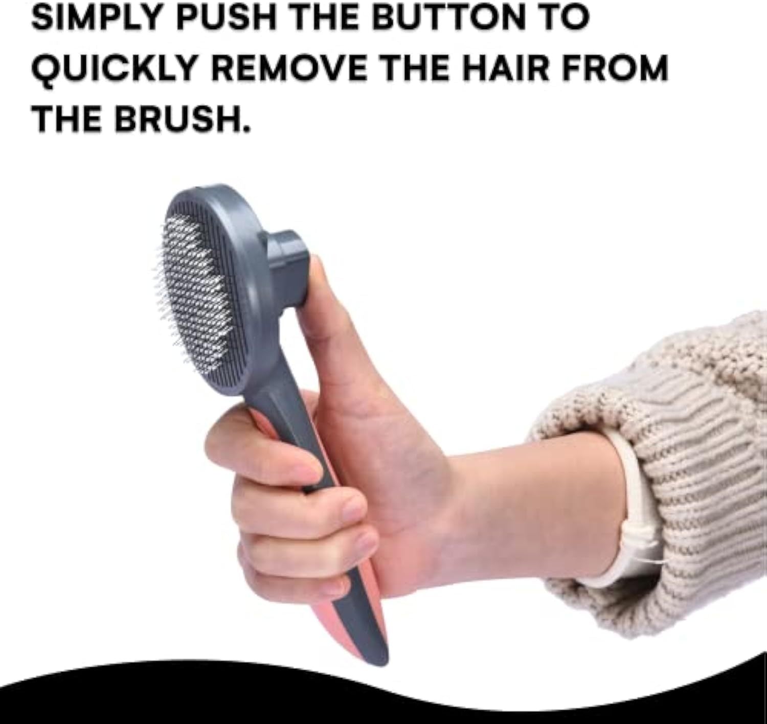 HKM-985043 Self-Cleaning Slicker Brush for Cats and Dogs - Grooming Tool for Shedding, Detangling, and Massage