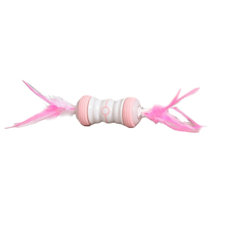 HKM-051859 Automatic Smart Electric Cat Ball with Real Animal Feathers - Multi-Color Toy for Cats