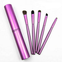 HKM-688147 5-Piece Portable Mini Eye Makeup Brush Set with Horse and Fiber Hair