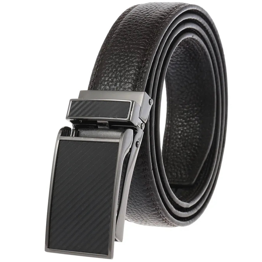 HKM-659475 Automatic Ratchet Buckle Leather Belt for Men - Model LY33-0863-5