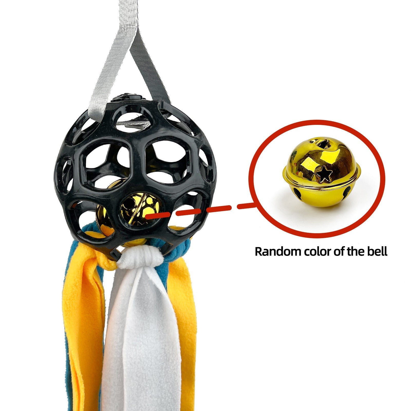 HKM-475859 Interactive Hollow Toy Ball for Dogs and Cats with TPR Sound and Educational Bell - 210g, 75x13cm