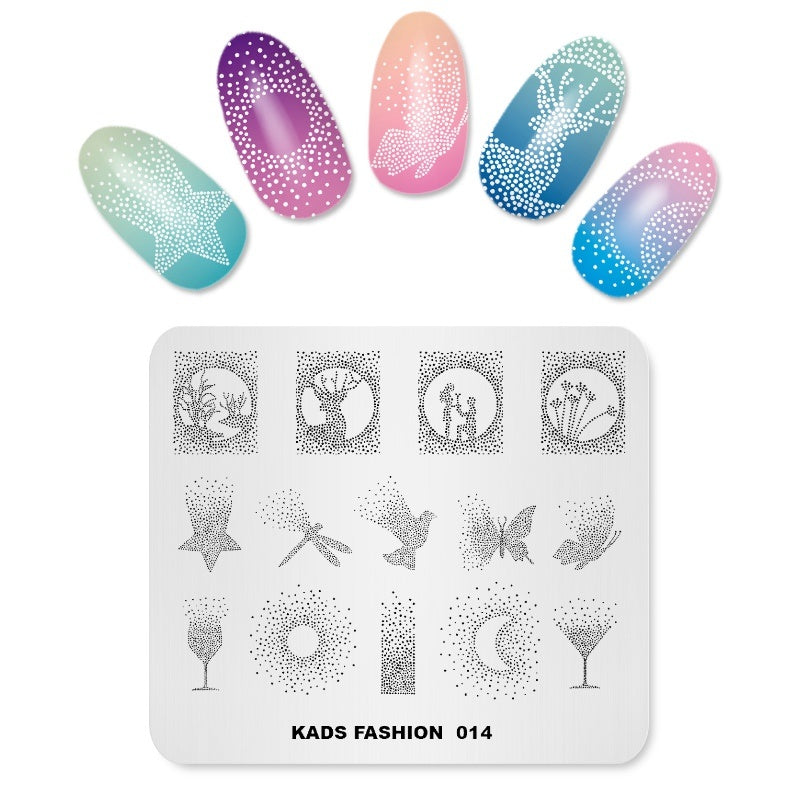 HKM-465939 Metal Printing Plate Template for Nail Art - Color Painted Design Transfer Tool