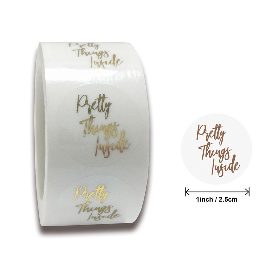 KTX-186515 Transparent PVC Hot Stamping Decorative Sealing Label Sticker Tape - 1 inch & 1.5 inch Sizes