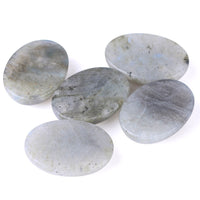 HKM-980115 Labradorite Gemstone Cabochon Flat Bottom Ring Face - Natural Stone, 13x18mm to 30x40mm Sizes