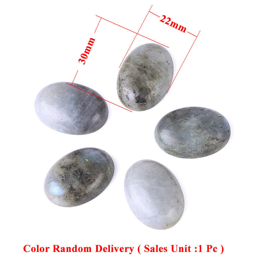 HKM-980115 Labradorite Gemstone Cabochon Flat Bottom Ring Face - Natural Stone, 13x18mm to 30x40mm Sizes