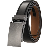 HKM-806355 Genuine Cowhide Leather Belt for Men with Automatic Zinc Alloy Buckle