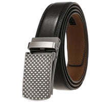 HKM-806355 Genuine Cowhide Leather Belt for Men with Automatic Zinc Alloy Buckle