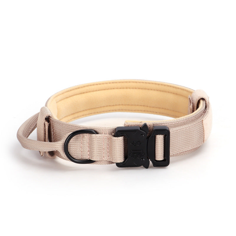 HKM-411667 Adjustable Tactical Dog Collar with Traction Rope for Medium to Large Breeds