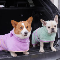 HKM-291475 Super Absorbent Microfiber Dog Bathrobe Towel - Quick Drying, Adjustable, Cozy & Stylish Design for Pets