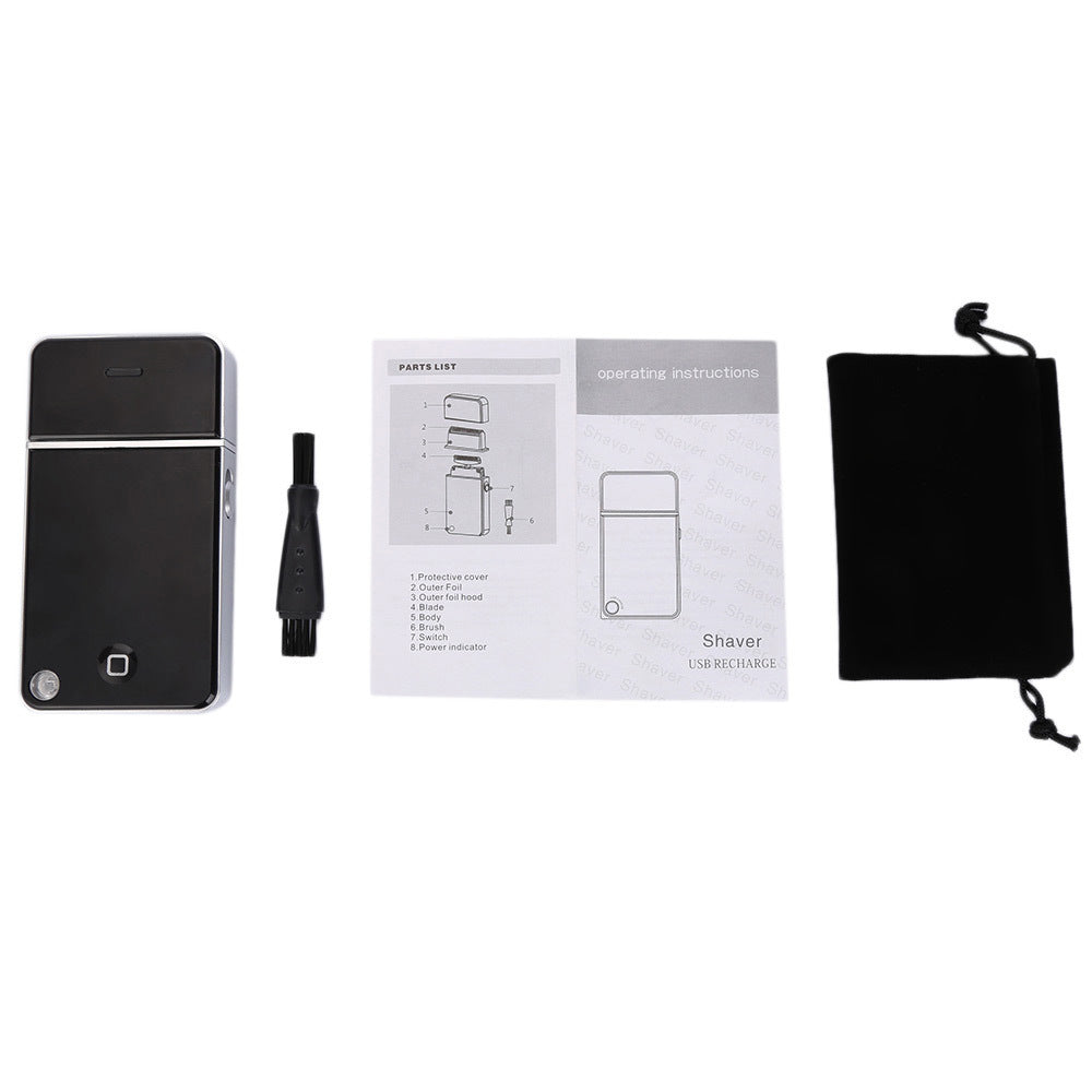 HKM-974355 Rechargeable Electric Razor with USB Charging and Black ABS Design