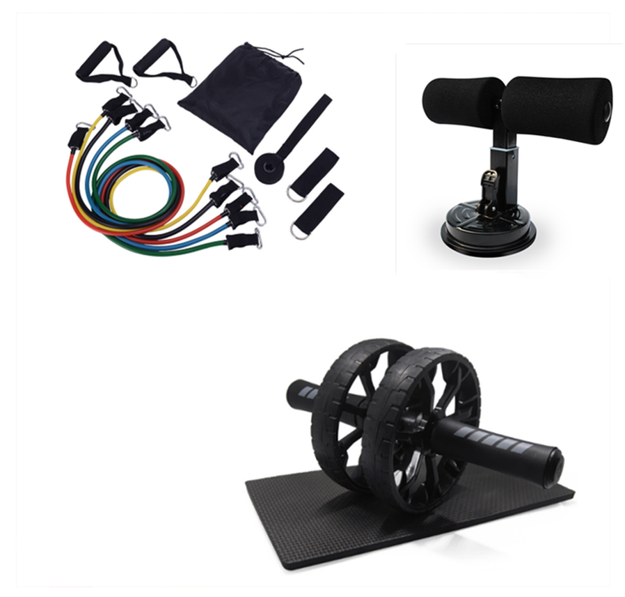 HKM-937747 Noiseless Slimming Ab Roller Wheel with Exercise Mat for Effective Core Training