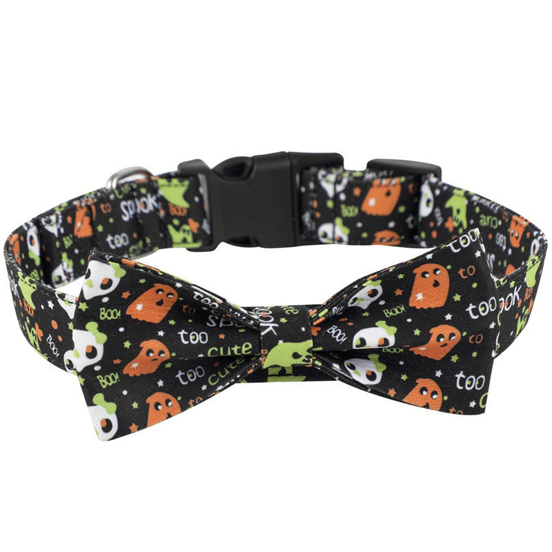 HKM-655699 Cartoon Pattern Dog Collars in Yellow, Purple, Black, and White - Available in Sizes S, M, and L