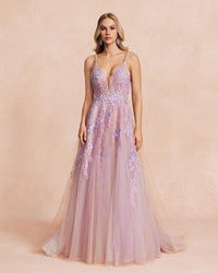 HKM-054675 Elegant Purple Evening Dress EZ25087 for Special Occasions