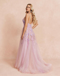 HKM-054675 Elegant Purple Evening Dress EZ25087 for Special Occasions