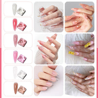 HKM-725779 Poly Gel Nail Extension Kit with UV Light – Includes 6 Coloring Gels, Base & Top Coat, Dual Forms, and Tools for Easy DIY Manicure