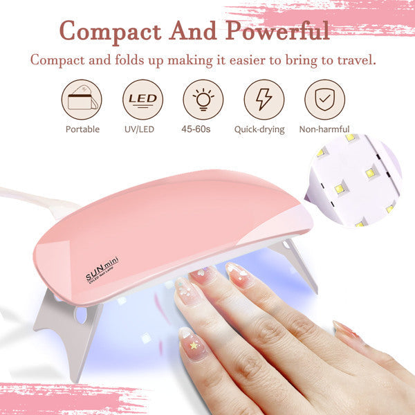 HKM-725779 Poly Gel Nail Extension Kit with UV Light – Includes 6 Coloring Gels, Base & Top Coat, Dual Forms, and Tools for Easy DIY Manicure