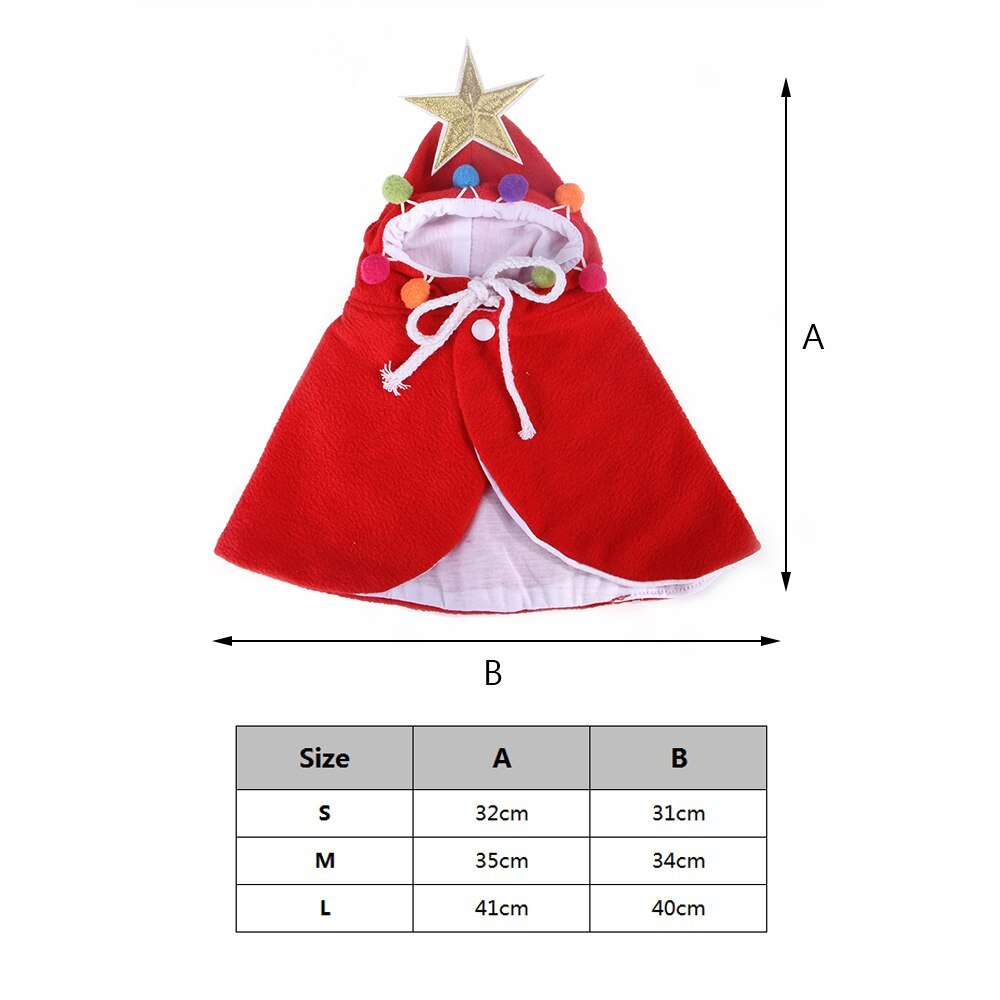 HKM-432275 Cozy Velvet Halloween Cloak for Cats in Red and Green Sizes S, M, L
