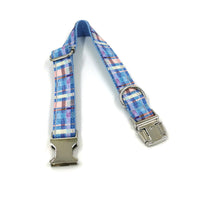 HKM-294739 Plaid Print Dog Collar with Matching Bow Tie Set