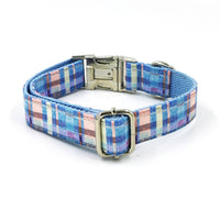 HKM-294739 Plaid Print Dog Collar with Matching Bow Tie Set