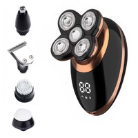 HKM-511635 USB Rechargeable 5-in-1 Electric Shaver with LCD Display and Waterproof Design