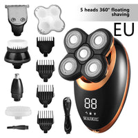 HKM-511635 USB Rechargeable 5-in-1 Electric Shaver with LCD Display and Waterproof Design
